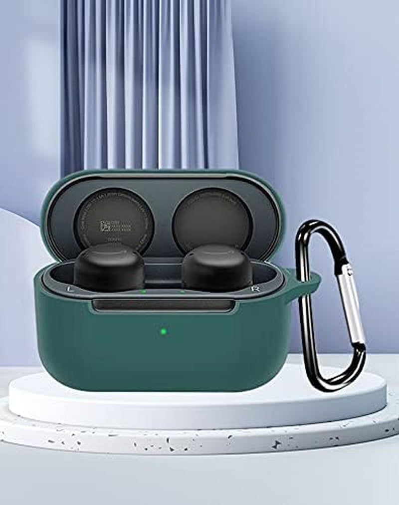 Antetek Compatible for Echo Buds 2 Wireless Earbuds Case with Keychain,Silicone Protective Cover Accessories Compatible with Echo Buds 2 Generation (Dark Green)  Antetek   