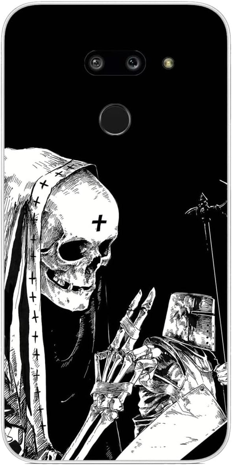 Compatible with LG G8 | LG G8 Thinq Case Cool Skull 556 Kids Girls Women Man Soft Flexible TPU Silicone Phone Case Clear  PTGVCTA Cool Skull 524  