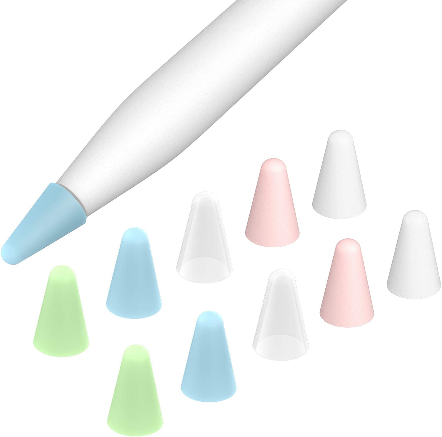 Moko [10 Pack Pencil Tips Cover Fit Ipad Pencil, Compatible with Apple Pencil 1St Gen/Pencil 2Nd Generation, Pen Nibs Cover for Drawing Writing Anti-Slip Silicone Lightweight Protective Case, Gray  MoKo Multicolor  