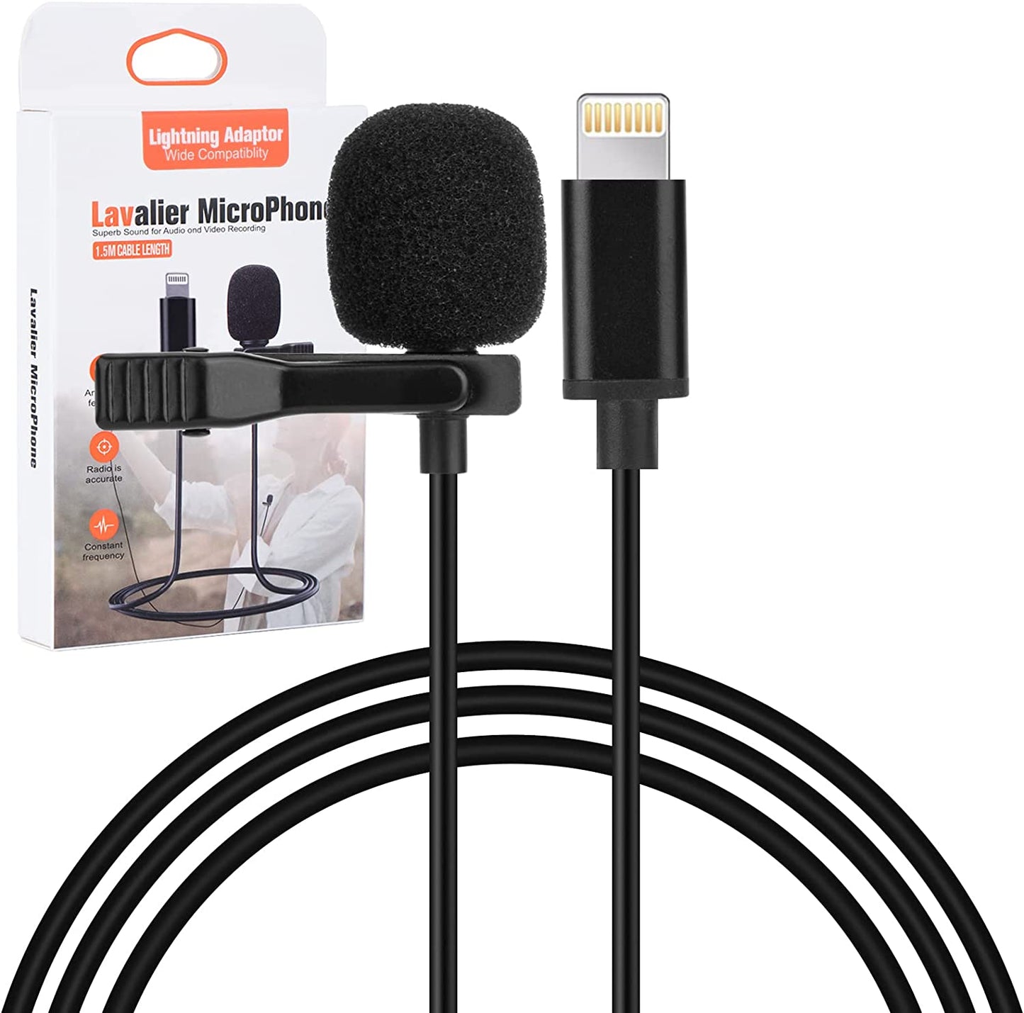 Enbiawit Professional Lavalier Microphone for Iphone, Condenser Microphone for Phone Recording and Video Recording, Lavalier Microphone for Youtube, Interviews, Meetings, and with Iphone/Ipad/Ipod  Enbiawit   