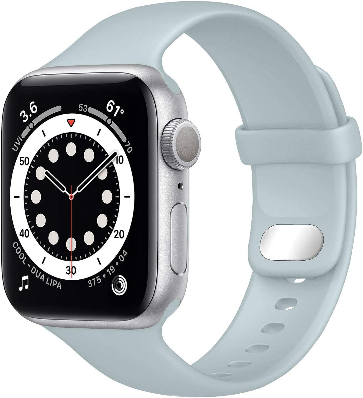 NUKELOLO Sport Band Compatible with Apple Watch Bands 38Mm 41Mm 40Mm 45Mm 44Mm 42Mm, Soft Silicone Replacement Strap Compatible for Iwatch Series SE 7 6 5 4 3 2 1 Women Men  NUKELOLO Turquoise 42mm/44mm/45mm 