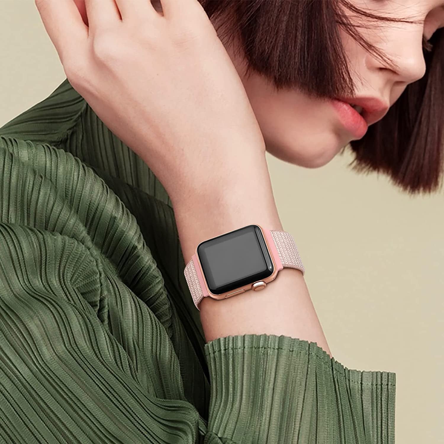 WJK 6 Pack Stretchy Nylon Solo Loop Bands Compatible with Apple Watch 38Mm 40Mm 41Mm 42Mm 44Mm 45Mm 49Mm Women Men, Adjustable Braided Sport Elastic Wristband for Iwatch Ultra SE Series 8 7 6 5 4 3 2 1  WJK   