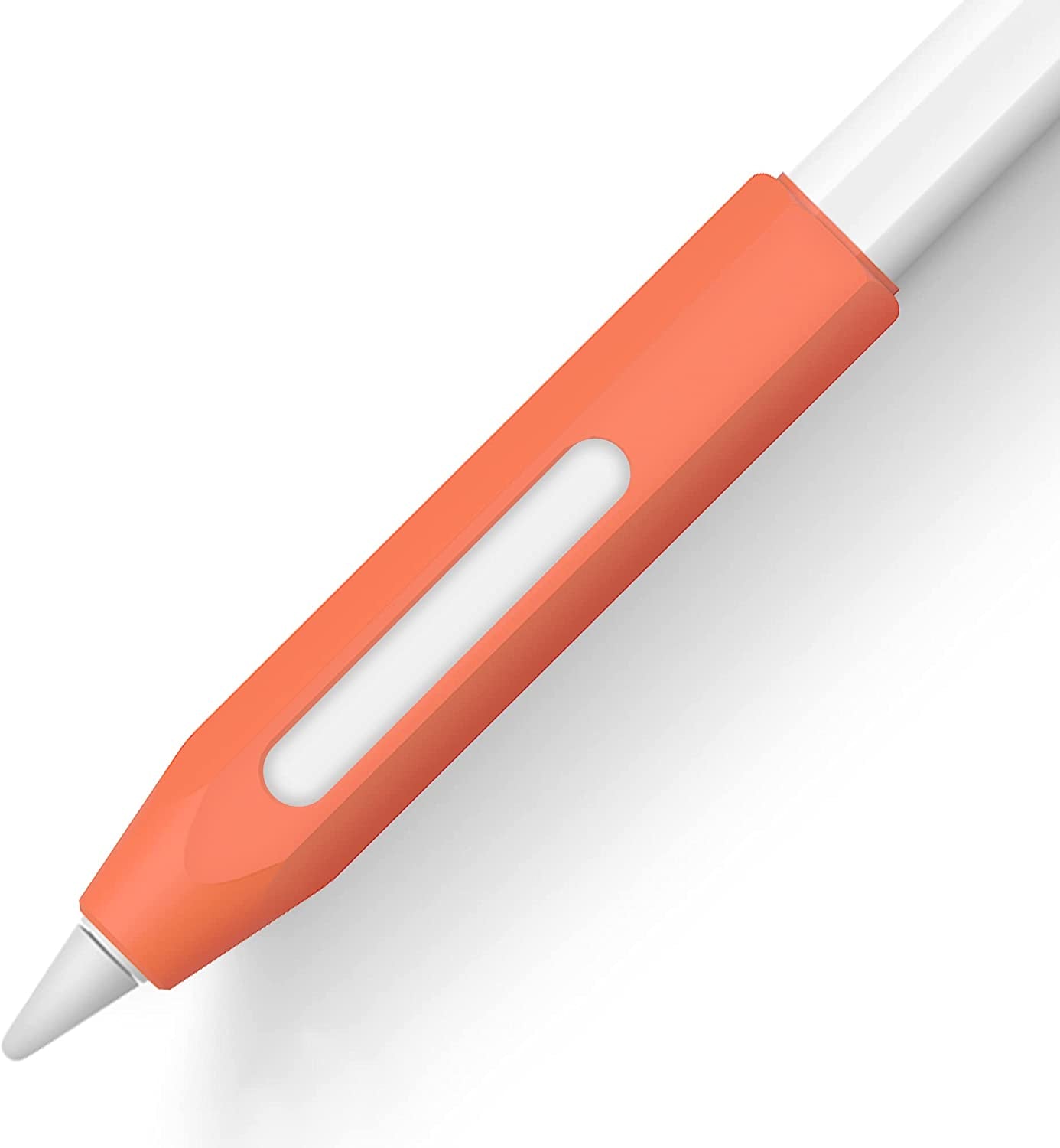 Grip Holder for Apple Pencil 2Nd Generation Accessories,Protective Silicone Sleeve Cover Ergonomic Design Compatible with Magnetic Charging and Double Tap,Black  Litumfen Orange  