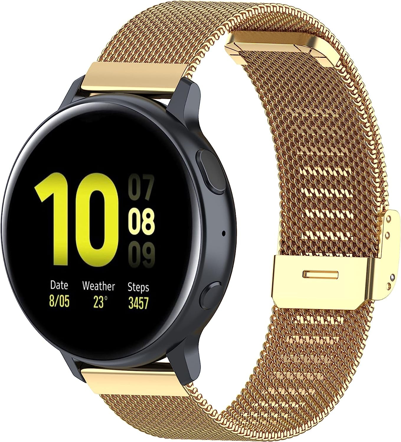 20Mm Stainless Steel Mesh Watch Bands for Samsung Galaxy Watch 4 40Mm 44Mm,Galaxy Watch 4 Classic 42Mm 46Mm,Galaxy Watch Active 2 40Mm 44Mm, Galaxy Watch3 41Mm,Galaxy Watch 5,Galaxy Watch 5 Pro  Chofit Gold  