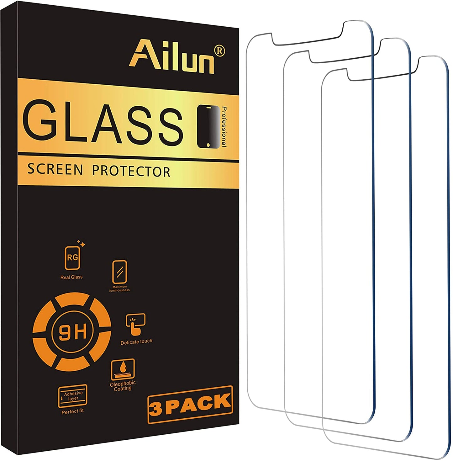 Ailun Glass Screen Protector for Iphone 12/12 Pro 2020 6.1 Inch 3 Pack Case Friendly Tempered Glass  Siania   