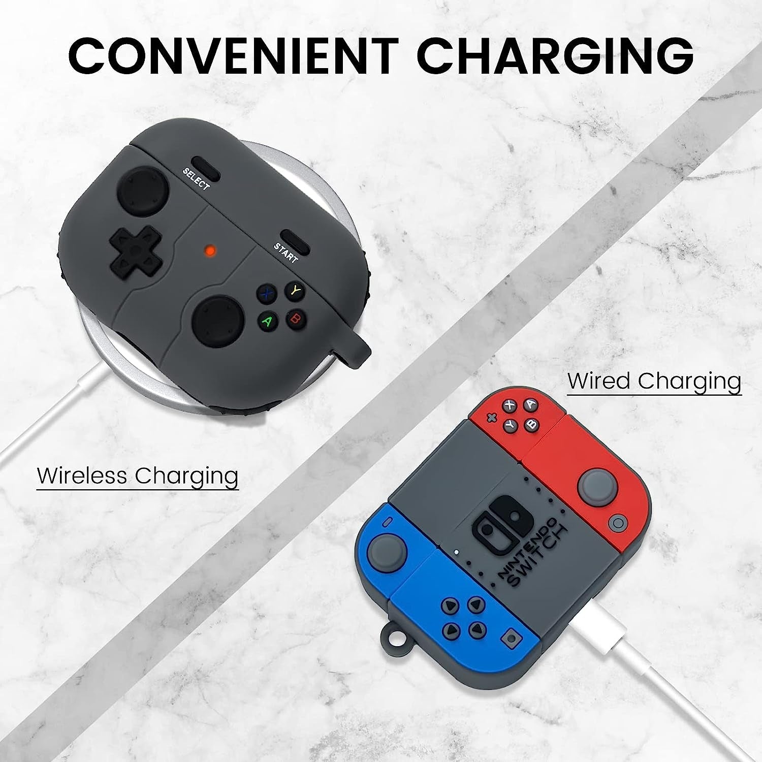 2 Pack for Airpods Pro 2Nd Generation Case, Game Console Design Fashion Cool Airpods Pro 2 Case with Keychain for Men Women Soft Silicone Protective Cover Skin for Apple Airpods Pro 2Nd Gen 2022  LDSXAY   