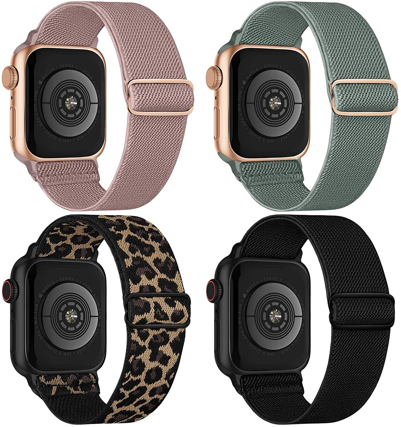 Stretchy Nylon Solo Loop Compatible with Apple Watch Band 38Mm 40Mm 41Mm 42Mm 44Mm 45Mm 49Mm Series 8/7/6/5/4/3/2/1/Se/Ultra  CCnutri   