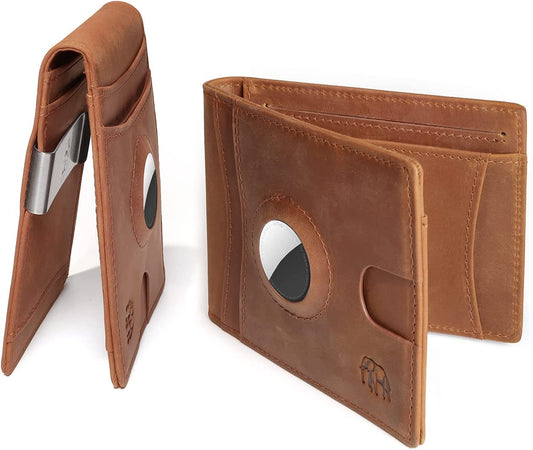 Bitaldi Airtag Wallet | Mens Wallet with Airtag Holder | RFID Blocking Wallet with Robust Removable Money Clip | Durable 000001 Apple Tag Bi-Fold Wallet  Bitaldi   