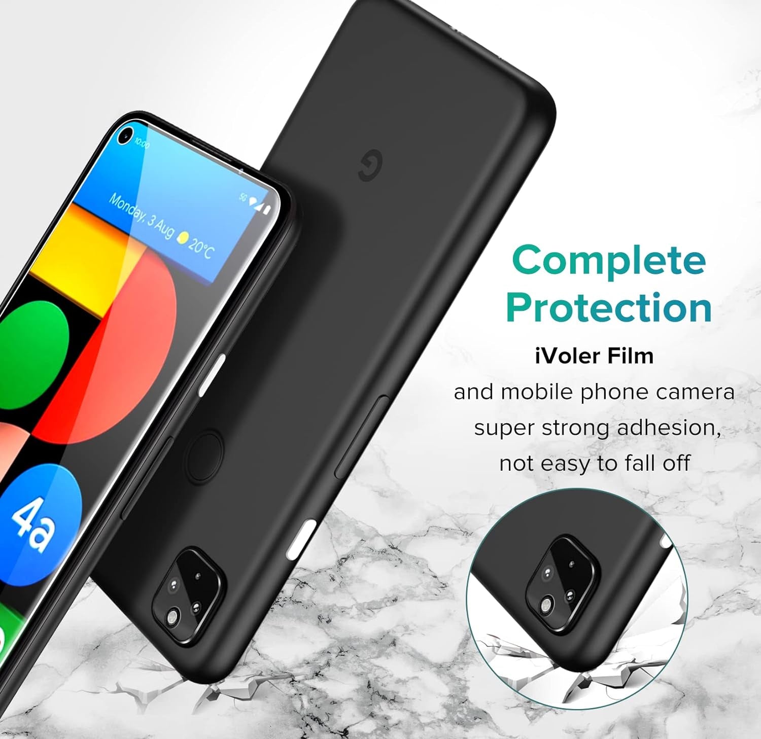 Ivoler [6 Pack] [4 Pack] Tempered Glass Screen Protector for Google Pixel 4A 5G with [2Pack] Camera Lens Protector with [Alignment Frame Easy Installation],Hd Clear Anti-Scratch Film,6.2 Inch  iVoler   