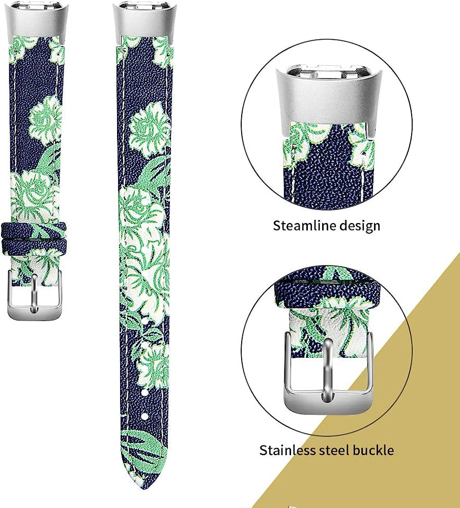 Techcode SM-R370 Galaxy Watch Band, Genuine Leather Watch Band with Metal Buckle Adjustable Strap Anti-Slip Replacement Wristband Quick Release for Samsung Galaxy Fit SM-R370  TechCode   