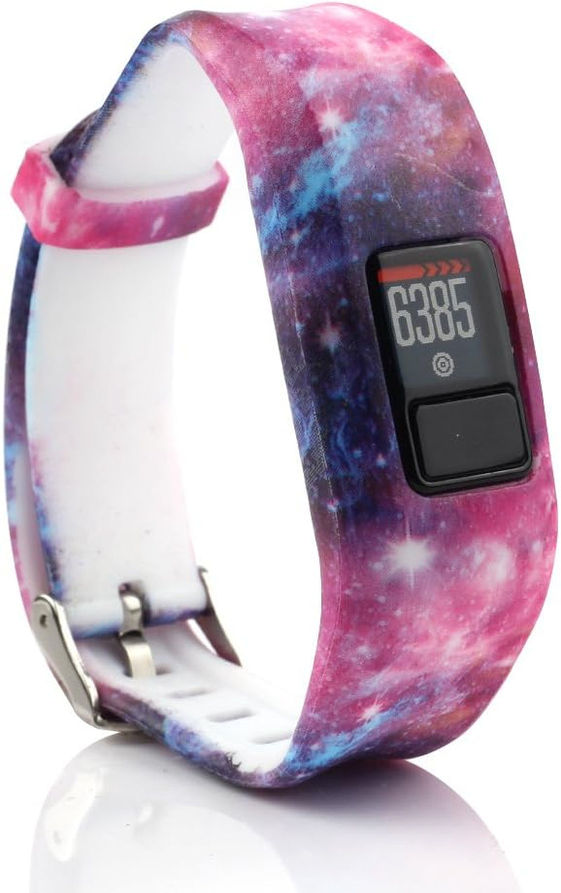 Ybludiy Compatible with Garmin Vivofit 3/Jr/Jr 2 Bands,Adjustable Replacement Wristbands with Watch Buckle for Garmin Vivofit 3 Kids Women Men(No Tracker)  Ybludiy 03-Purple starry sky  