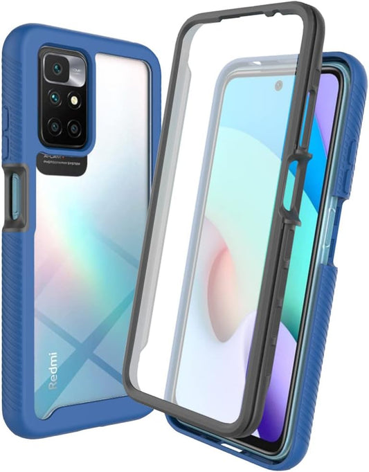 Elubugod Case for Xiaomi Redmi 10 4G Case Cover,Anti-Fall and Shock-Absorbing Protective with Screen Protector Case for Xiaomi Redmi 10 4G / Redmi 10 2022 Case Blue  Elubugod   