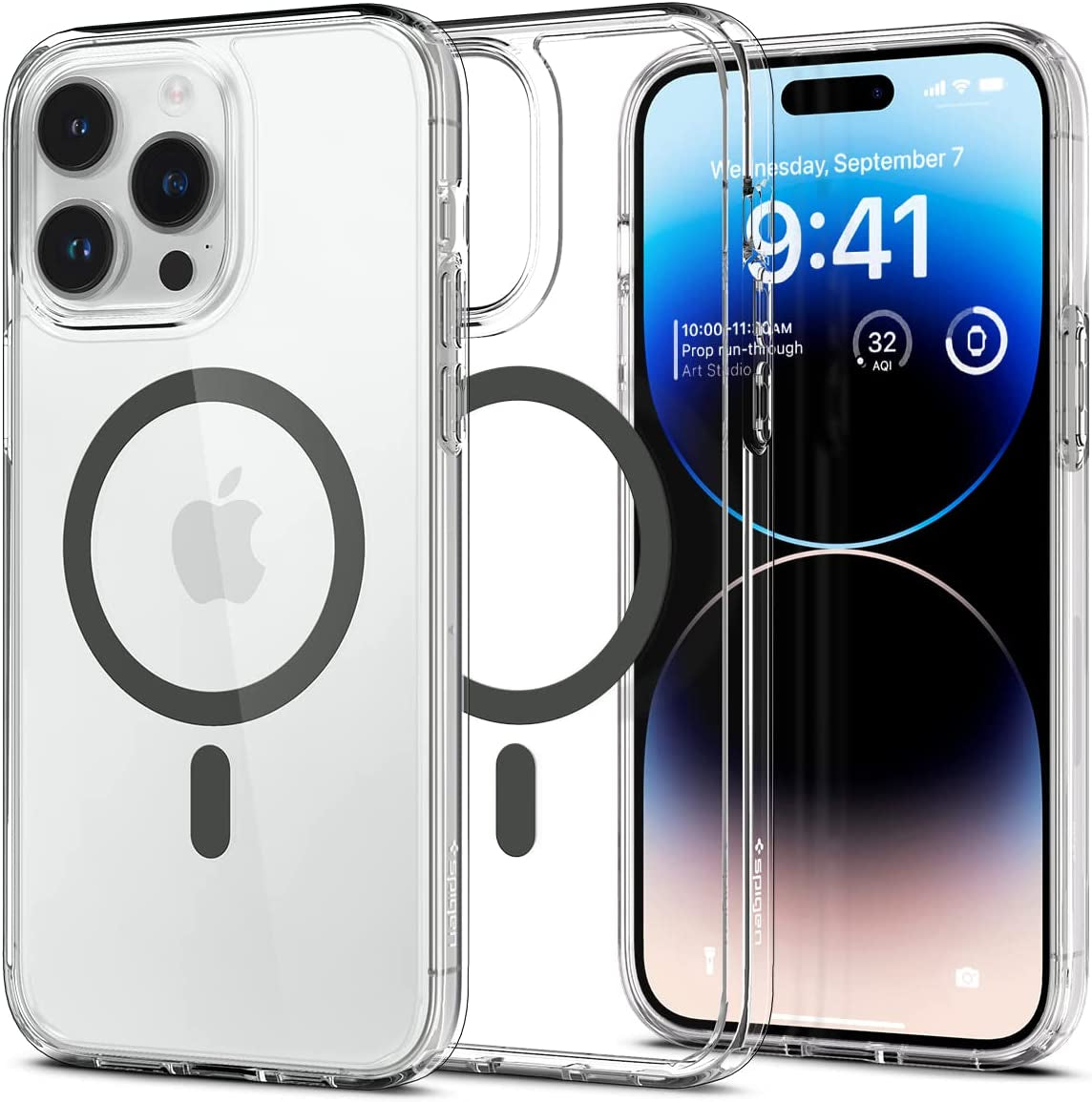 Spigen for Iphone 14 Pro Case, [Anti-Yellowing Technology] [Compatible with Magsafe] [Military Grade Drop Protection] Ultra Hybrid (Magfit) Phone Case for Iphone 14 Pro - White  Spigen Graphite  