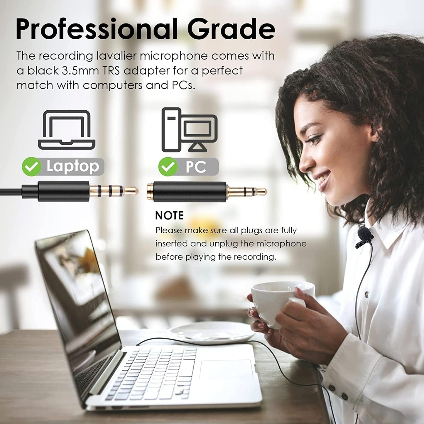 Sovvid Professional 3.5Mm TRS/TRRS Lavalier Lapel Microphone, Mini Omnidirectional Condenser Noise Cancelling Mic for Iphone Android Smartphone, Recording Clip on Mic for Vlogging, Interview, Video  Sovvid   