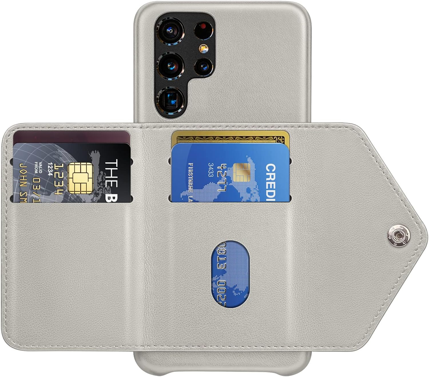 SUANPOT for Samsung Galaxy S22 Ultra Wallet Case Credit Card Holder,Pu Leather Flip Folio Book Phone Case Cover Women Men for Samsung S22 Ultra Case Wallet (Ivory)  SUANPOT   