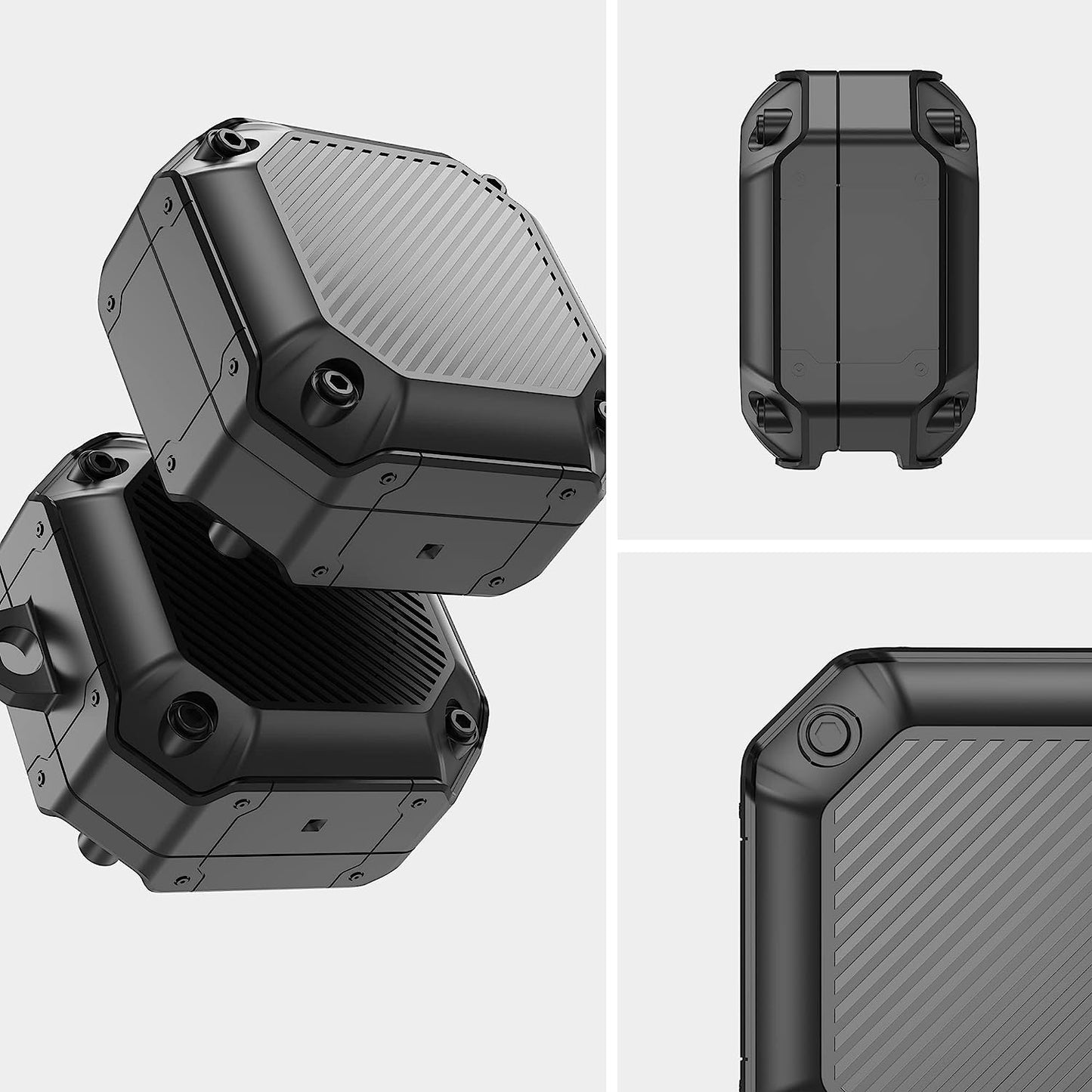 Valkit Compatible Samsung Galaxy Buds 2 Pro Case/Galaxy Buds Pro/2/Live Case Cover, Cool Military Full Body Shockproof Case with Keychain for Men Women Samsung Earbuds Protective Skin, Black  VKT   