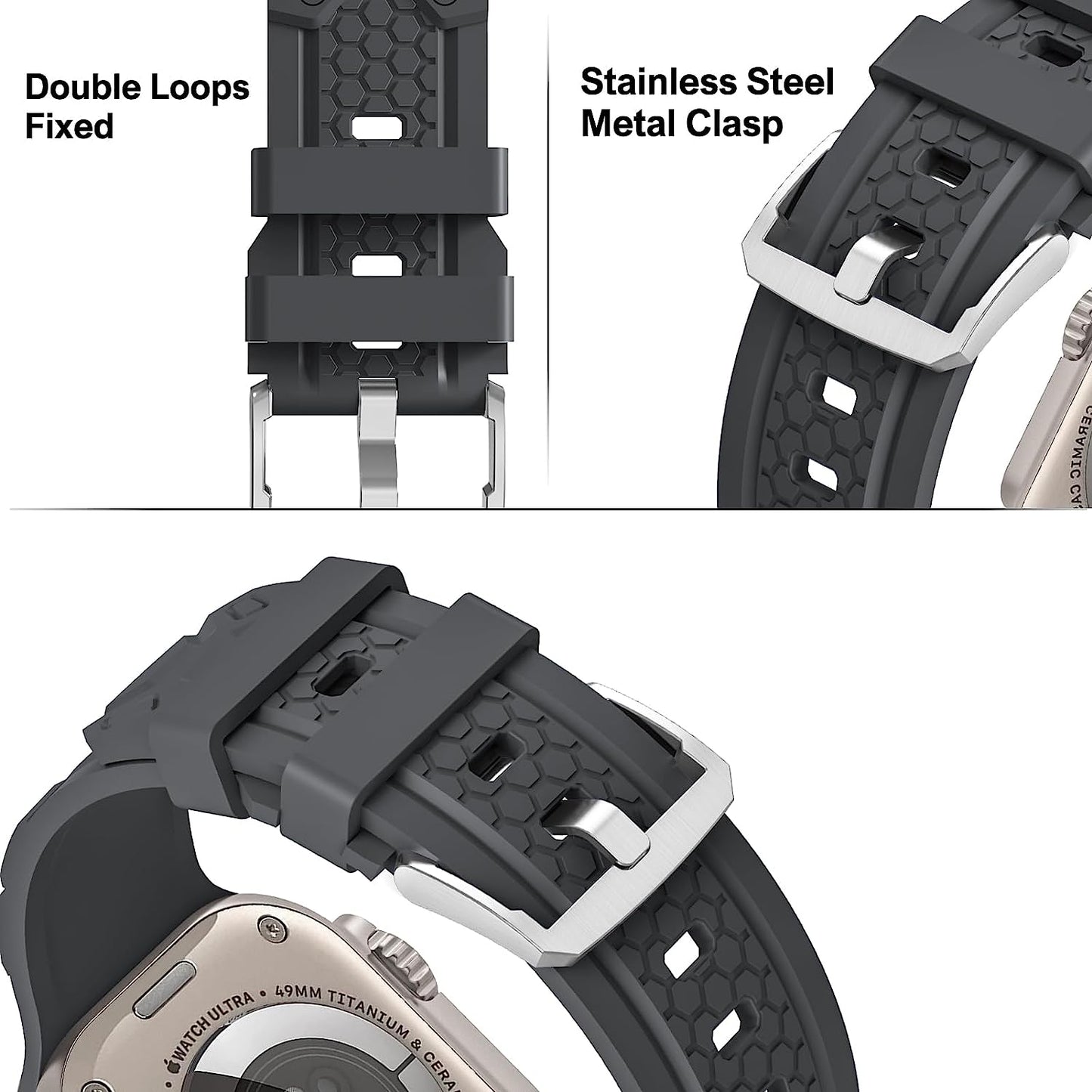 YAXIN 2 Pack Sport Band Compatible for Apple Watch Ultra Band 49Mm 45Mm 44Mm 42Mm Men, Soft Silicone Wristband Replacement Strap for Apple Watch Band Ultra Iwatch Series 8/7/SE/6/5/4/3  YAXIN   