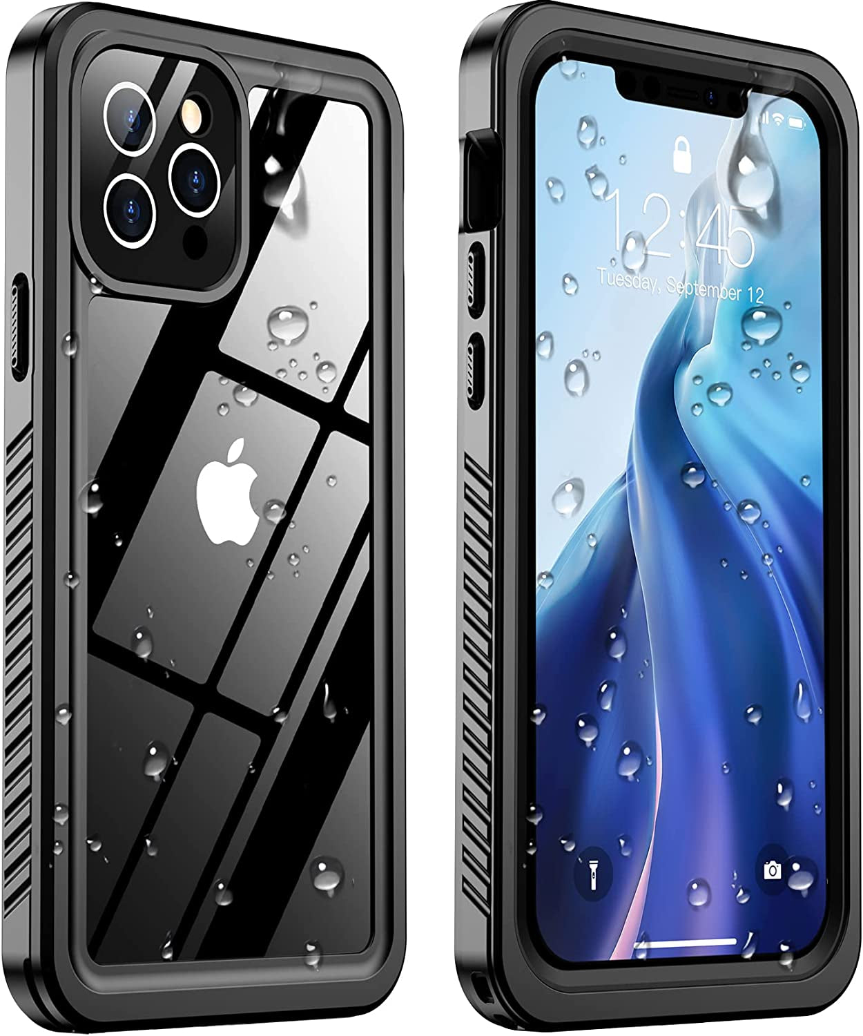 Temdan Magnetic for Iphone 14 Case,[Not Yellowing] with 2 Pack [Glass Screen Protector + Lens Protector] Military Drop Protection Shockproof Slim Iphone 14 Phone Case 6.1"/Clear  Temdan Black iPhone 12 Pro Max 6.7 