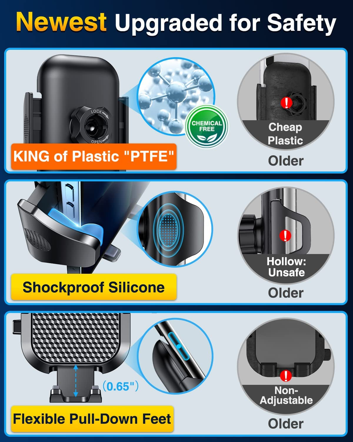 [Upgraded] VANMASS BEST Car Vent Phone Holder Mount Compatible for Iphone 14 13 Pro Max 12 11 X Xr Xs 8 7 plus Mini Se Android Mobile Cell Smartphone Universal Vehicle Handsfree Easy Clamp Clip Cradle  VANMASS   