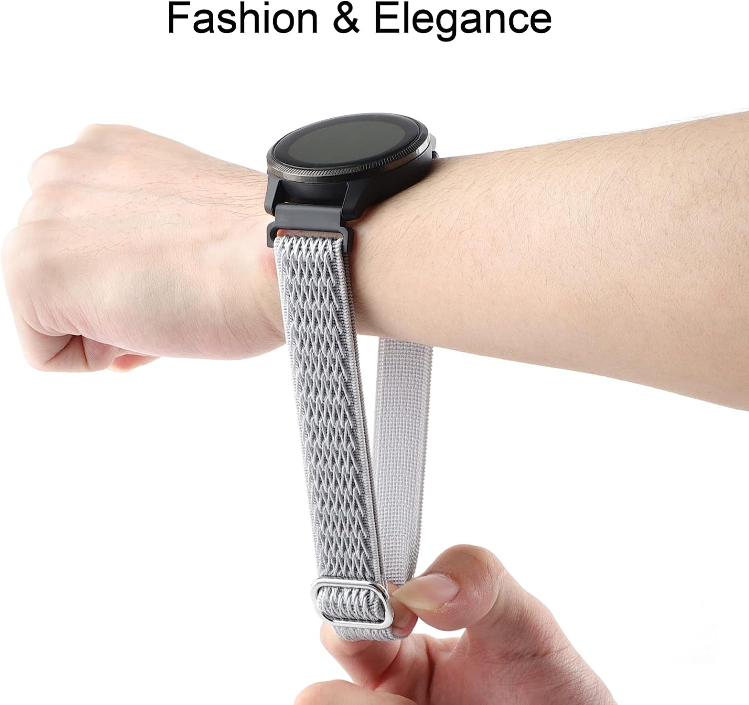 Wizvv Stretchy Nylon Watch Bands Compatible with Garmin Venu Sq/Venu for Women Men, 20Mm Loop Breathable Elastic Strap Replacement for Garmin Vivoactive 3/Venu 2 Plus/Forerunner 245/55/645 Music (10 Pack)  Wizvv   