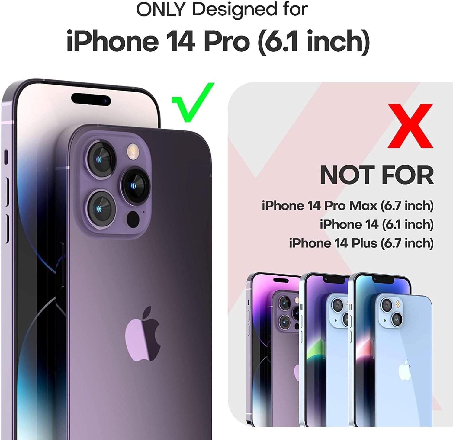 TAURI 5-In-1 for Iphone 14 Pro Case Clear, [Not Yellowing] with 2X Screen Protectors + 2X Camera Lens Protectors, [Military Grade Drop Protection] Shockproof Slim Phone Case for Iphone 14 Pro  TAURI   