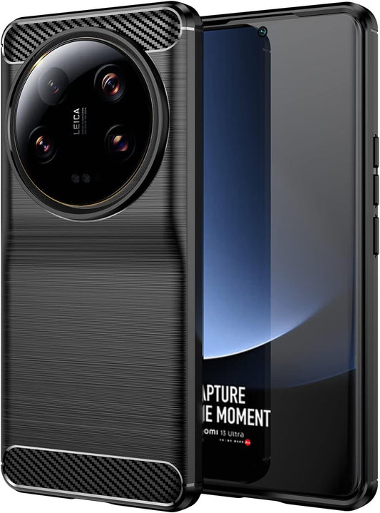 Cruzerlite Case Compatible with Xiaomi Mi 13 Ultra Case, Carbon Fiber Texture Design Cover Anti-Scratch Shock Absorption Made for Xiaomi Mi 13 Ultra Case (2023) (Black)  13 Ultra   