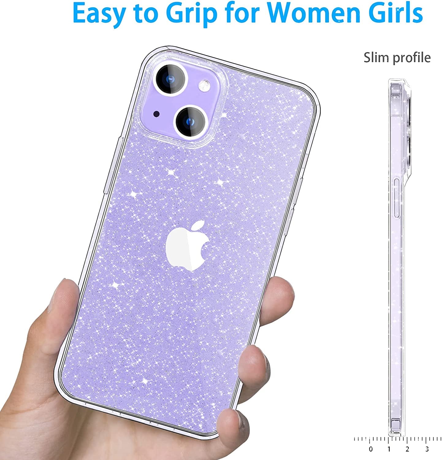 Jjgoo Compatible with Iphone 14 Case, Bling Sparkle Soft TPU Anti-Scratch Shockproof Protective Phone Bumper, Women Girls Cute Slim Sparkly Phone Case for Iphone 14, Clear Glitter  JJGoo   