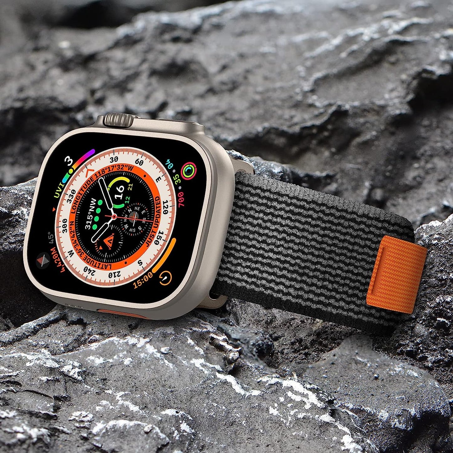 LEUNGLIK Trail Loop Compatible with Apple Watch Ultra 49Mm, Iwatch Series 8/7/6/SE/5/4 [45/44Mm], Series 3 [42Mm], Nylon Stretchy Braided Strap for Men Women - Metal Connectors  LEUNGLIK   