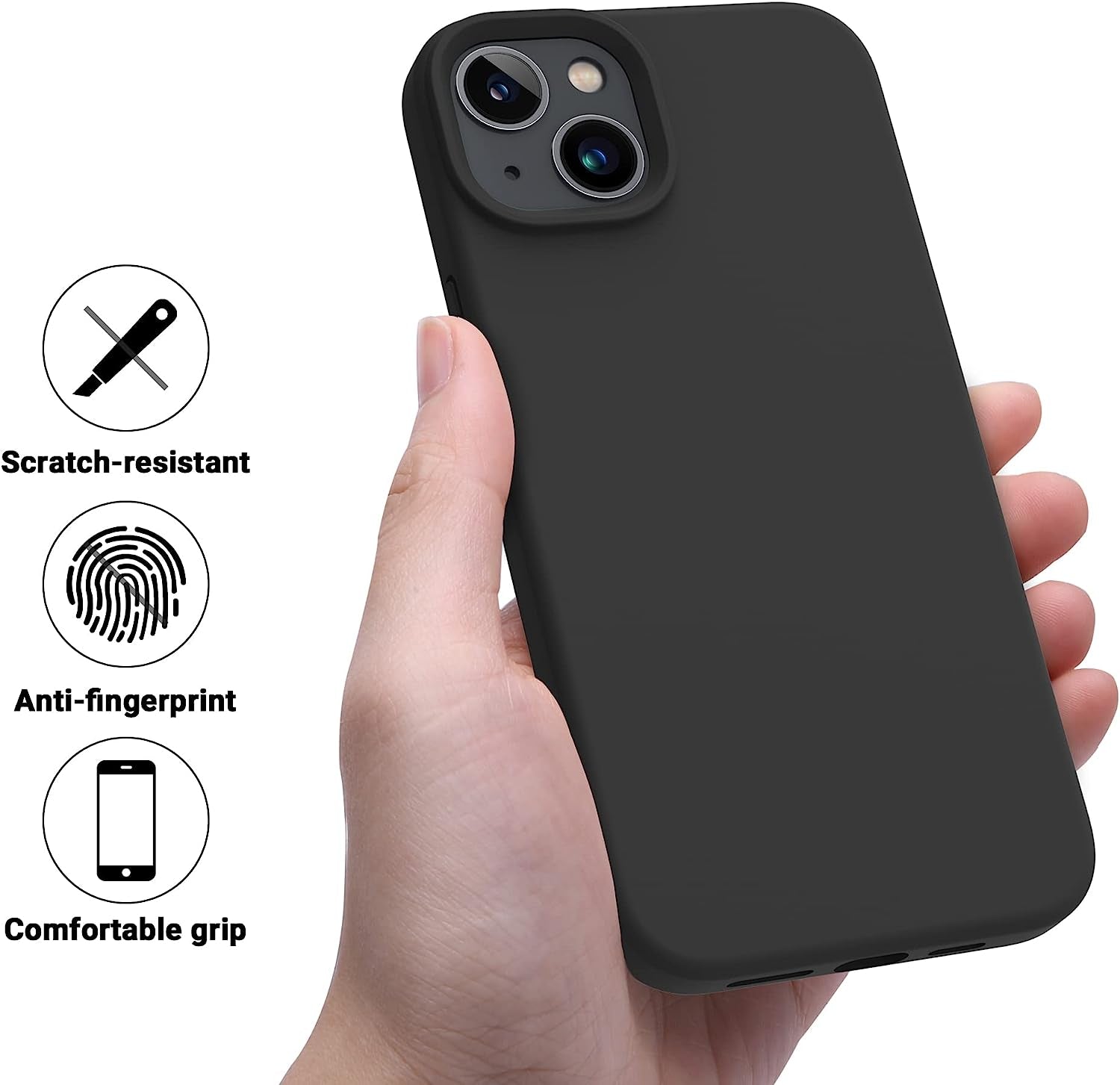 OTOFLY Designed for Iphone 14 plus Case, Silicone Shockproof Slim Thin Phone Case for Iphone 14 plus 6.7 Inch （Black）  OTOFLY Direct   