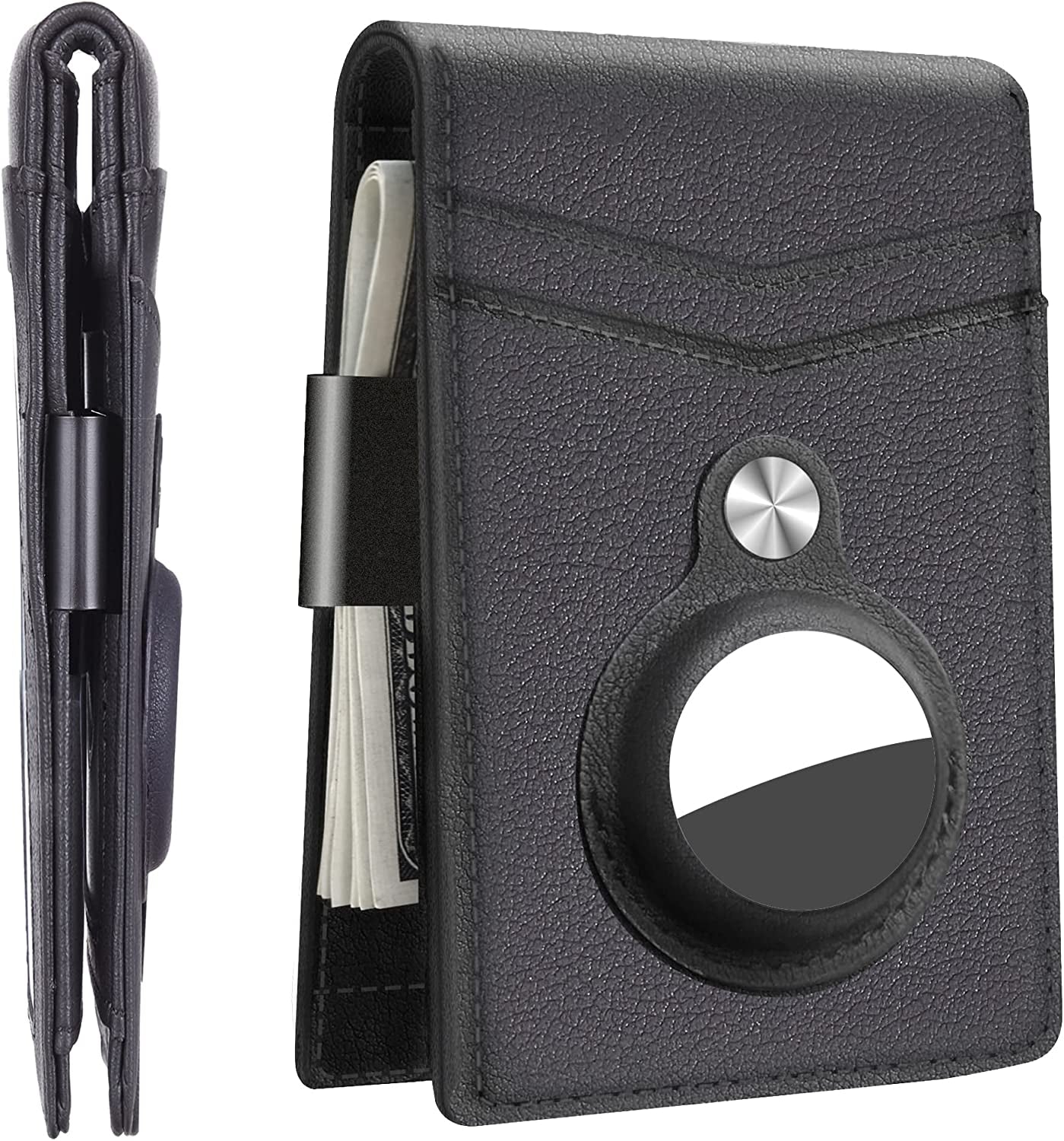Hawanik Mens Slim Bifold Wallet with Integrated Case Holder for Airtag  Hawanik   