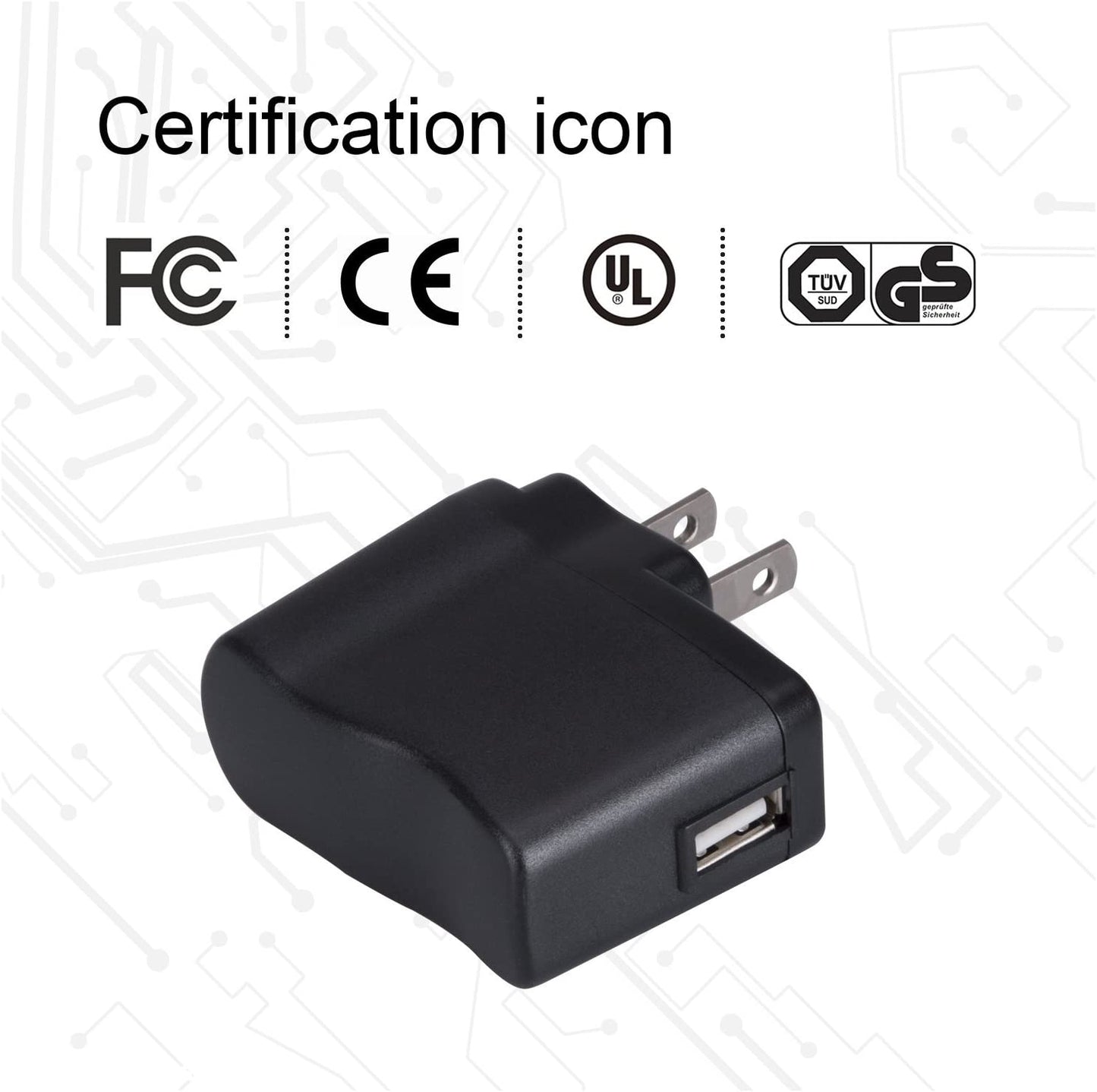 AGPTEK USB Wall Charger 5V 500Ma for Ipod, Sony, Walkmam, Sandisk MP3 MP4 Player, Fitness Tracker, Fitbit, Black  AGPTEK   