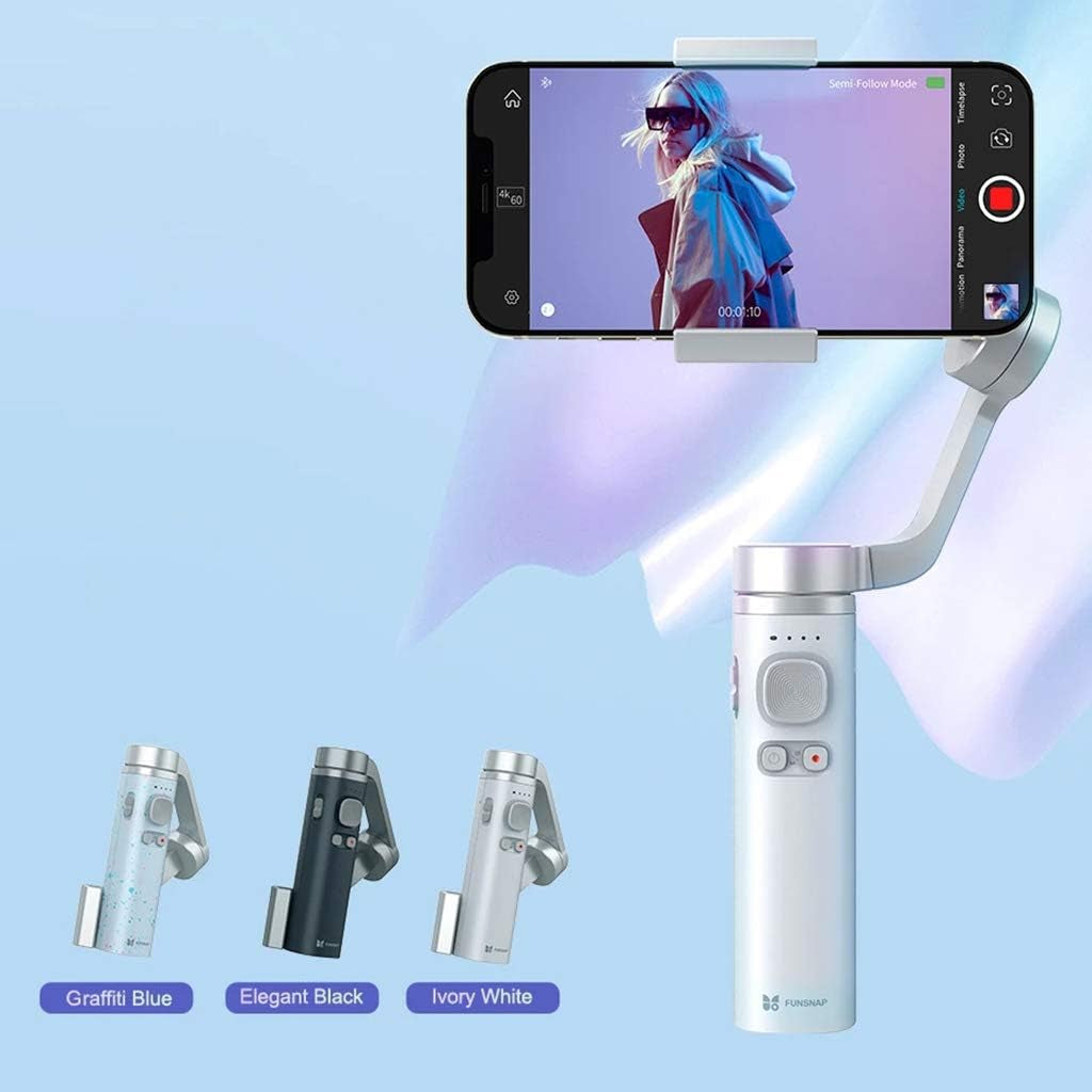 3-Axis Rotated Gimbal Stabilizer Large-Angle Extendable Cell Phone Stabilizer for Youtuber Live Video Shooting Gimbal Stabilizer for Phone  Qksky   
