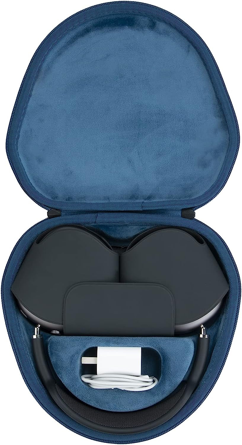Co2Crea Hard Case with Sleep Mode Replacement for Apple Airpods Max Headphone (Black Case + inside Blue)  co2CREA   