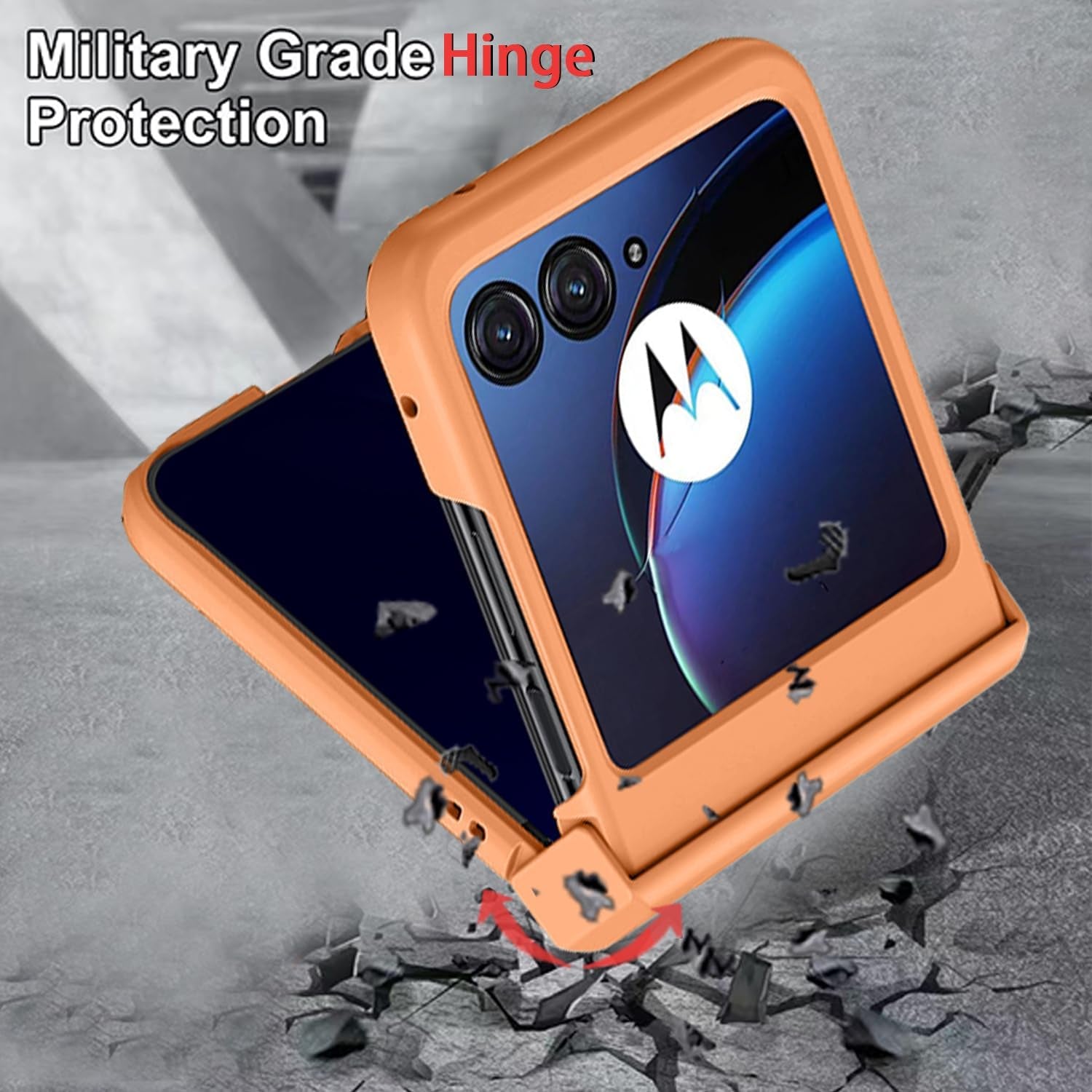 Designed Case for Moto Razr plus 2023 Case,[Full Cover Hinge Protection][Hard PC Slim Phone Case][Support Wireless Charging][Shockproof Anti-Slip] for Motorola Razr+ 2023 5G 6.9" (Apricot)  ZMPHG   