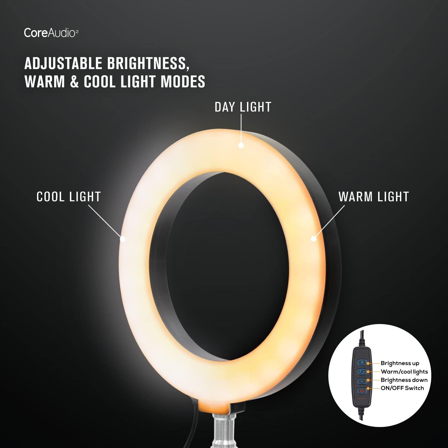 Coreaudio 6" Ring Light with Adjustable 5' Tripod Stand, LED Ring Selfie Light for Photography, Makeup, Vlogging, Photos, Video Recording, Tiktok, and Content Creator Essentials  iWorld LLC   