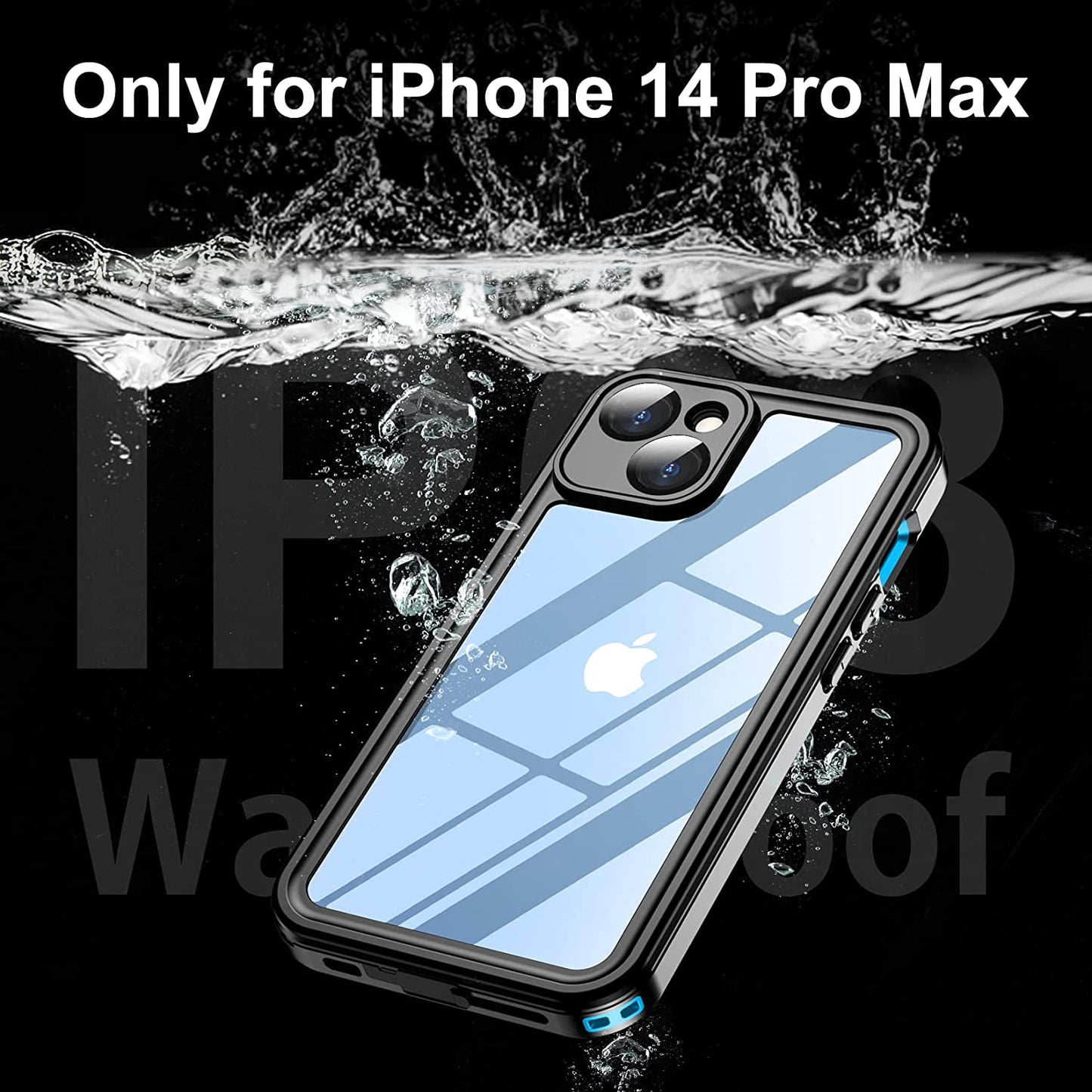 Temdan [Real 360] for Iphone 14 Case Waterproof, Built-In 9H Tempered Glass Camera Lens & Screen Protection [14FT Military Dropproof][Full-Body Shockproof][Dustproof][Ip68 Underwater] Phone Case  Temdan   