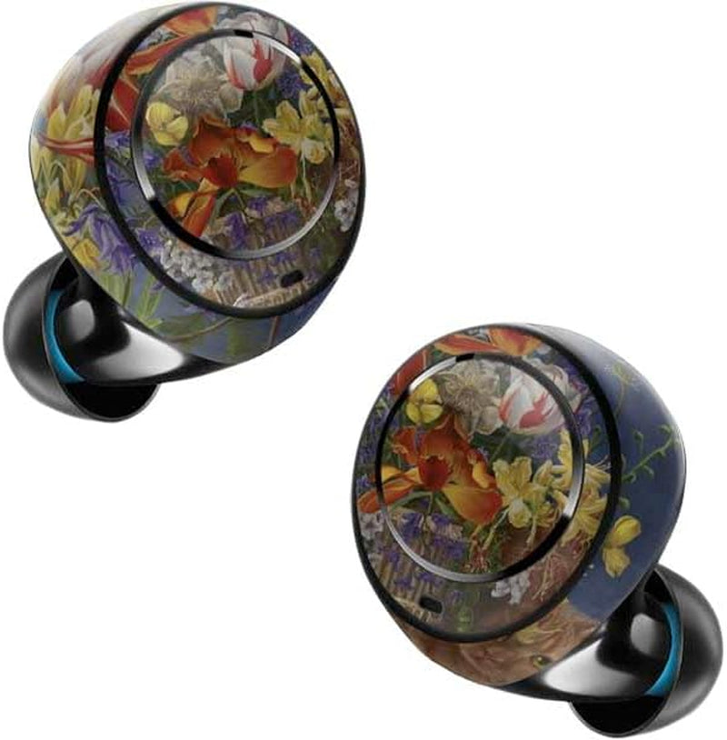 Skinit Decal Skin Compatible with Echo Buds - Officially Licensed Nene Thomas Tabby Cat with Flowers by Nene Thomas Design  Skinit   