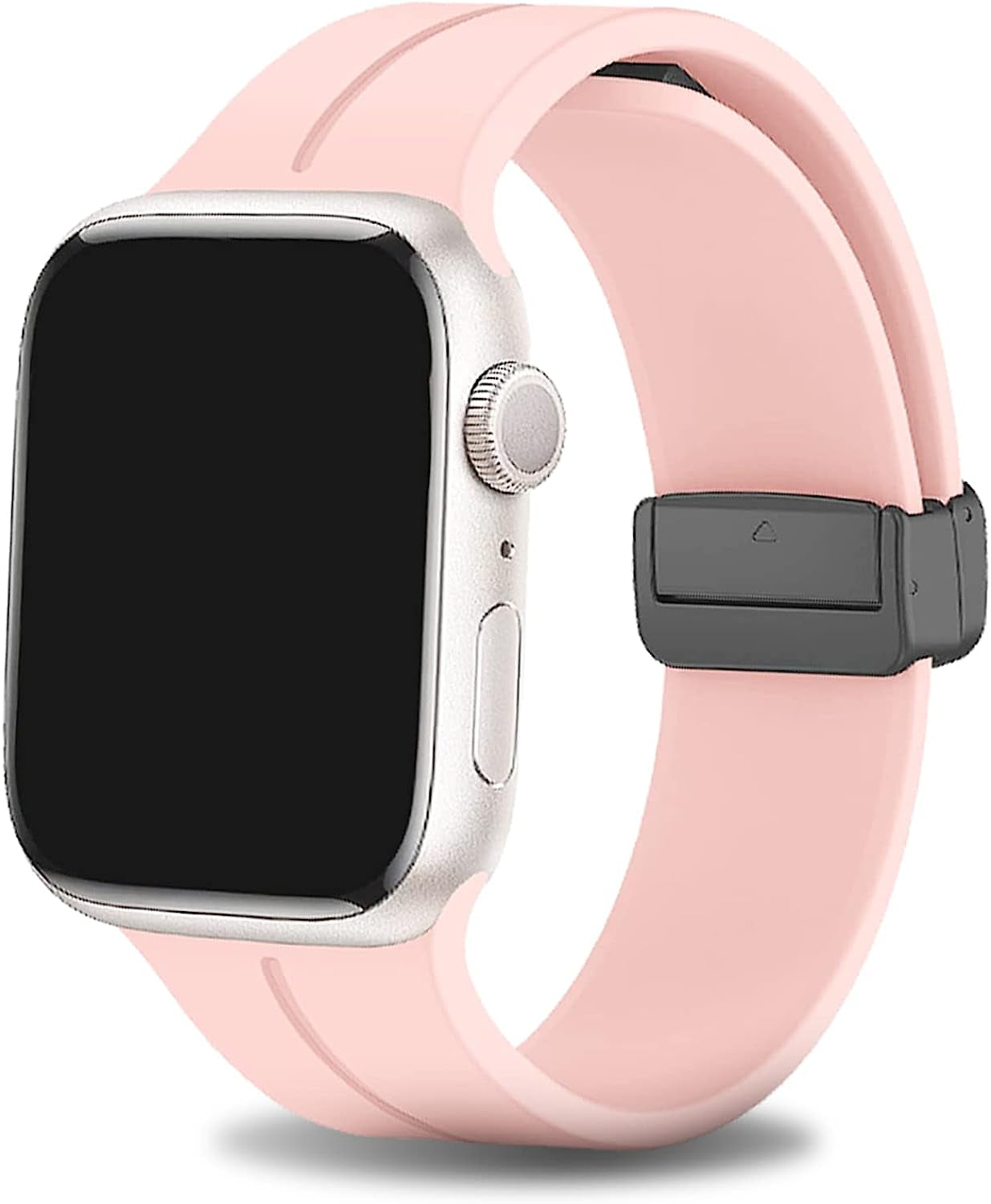 PZAZT Sport Watch Band Compatible with Apple Watch Band 38Mm 40Mm 41Mm 42Mm 44Mm 45Mm 49Mm,Soft Silicone Strap for Iwatch Ultra Series 8 7 6 5 4 3 2 1 SE, Magnetic Folding Buckle for Women Men  PZAZT The-officia-fan 38MM/40MM/41MM 