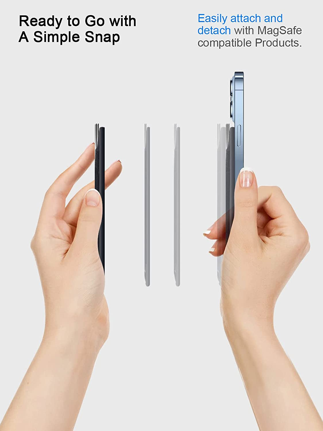 Miroddi Mi-Arch Series Magsafe Wallet, Magnetic Wallet Card Holder for Apple Magsafe, Magsafe Leather Wallet for Back of Iphone 14/13/12 Series [Enhanced Magnetic Strength, Max 7 Cards Storage] Black  Miroddi   