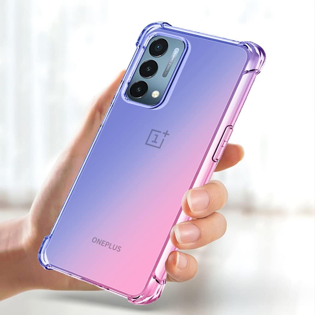 Gufuwo Case for Oneplus Nord N200 5G Case, Oneplus N200 Cute Case Girls, Gradient Slim anti Scratch Soft TPU Phone Cover Shockproof Protective Case for Oneplus Nord N200 5G (Blue/Pink)  Gufuwo   