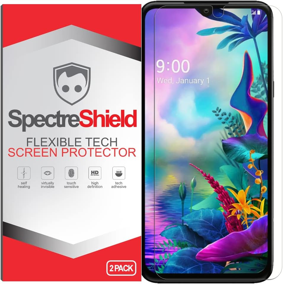 Spectre Shield (2-Pack Screen Protector for LG G8 Thinq (6.1" Inch) Screen Protector Case Friendly Accessories Flexible Full Coverage Clear TPU Film  Spectre Shield 6.4"-In.  