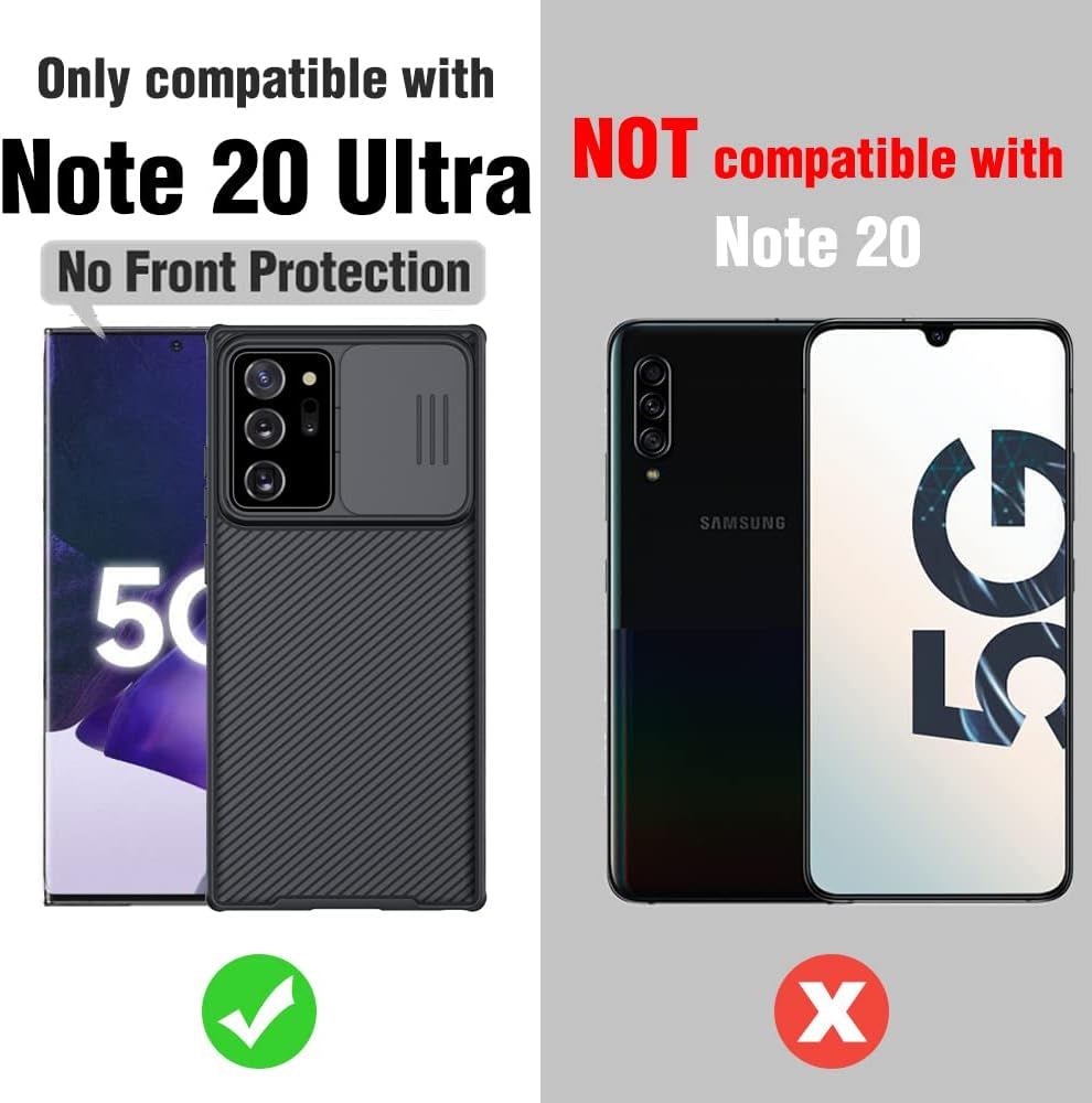 Nillkin Samsung Galaxy Note 20 Ultra Case, Slim Note 20 Ultra Protective Case with Slide Camera Cover Hard PC and TPU Ultra Thin Anti-Scratch Phone Case for Galaxy Note 20 Ultra 5G 6.9'' Black  Shenzhen Nillkin Technology co.ltd   
