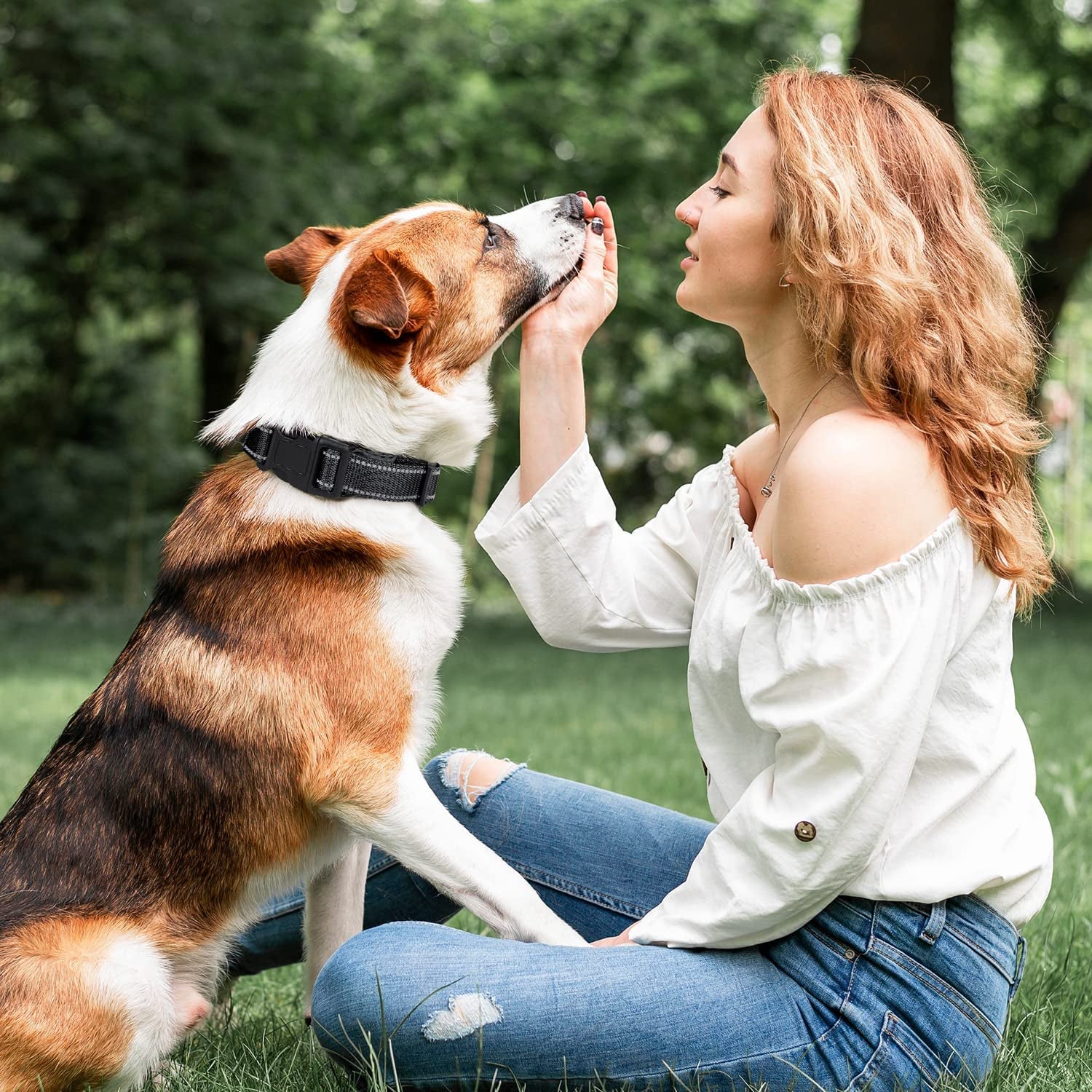 Reflective Airtag Dog Collar, Breathable Black Nylon Dog Collar with Airtag Holder, the Waterproof Dog Collar Airtag, Dog Tracking Collar, Adjustable Airtag Accessories Dog Collar for Medieum Dogs  Simket   