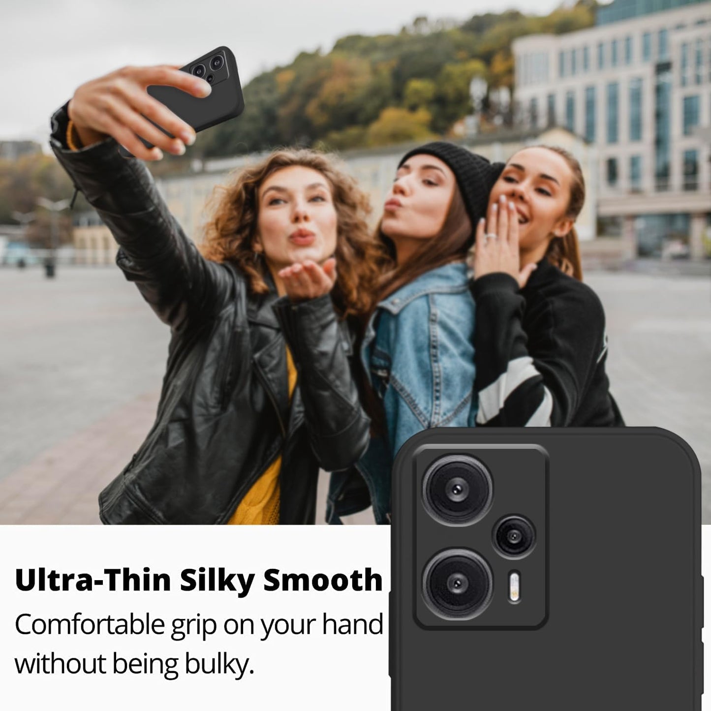 Wousunly Compatible with Poco F5 Case Silicone Liquid Dark Green, Soft Smooth Touch Xiaomi Poco F5 Phone Case Silicone Shockproof Thin Cover (Black)  Wousunly   