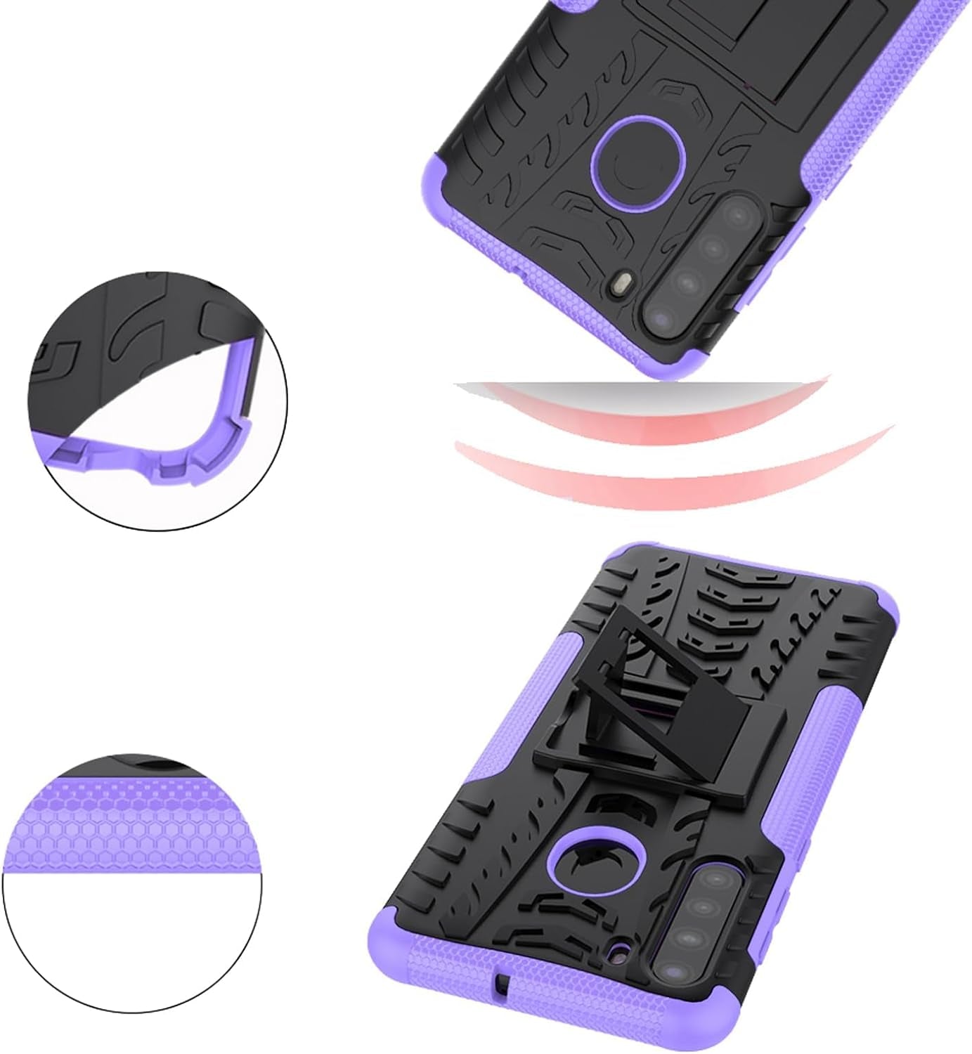 Asuwish Phone Case for Google Pixel 5 with Tempered Glass Screen Protector and Slim Stand Hybrid Heavy Duty Rugged Protective Cell Cover Pixel5 5G Pixle Five G5 Kickstand Mobile Women Men Purple  Asuwish   