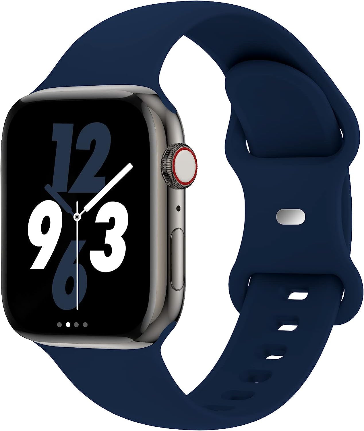 Acrbiutu Bands Compatible with Apple Watch 38Mm 40Mm 41Mm 42Mm 44Mm 45Mm 49Mm, Replacement Soft Silicone Sport Accessory Strap Wristbands for Iwatch Series Ultra 8/7/6/5/4/3/2/1 SE Women Men  Acrbiutu B,Navy Blue 38/40/41mm M/L 