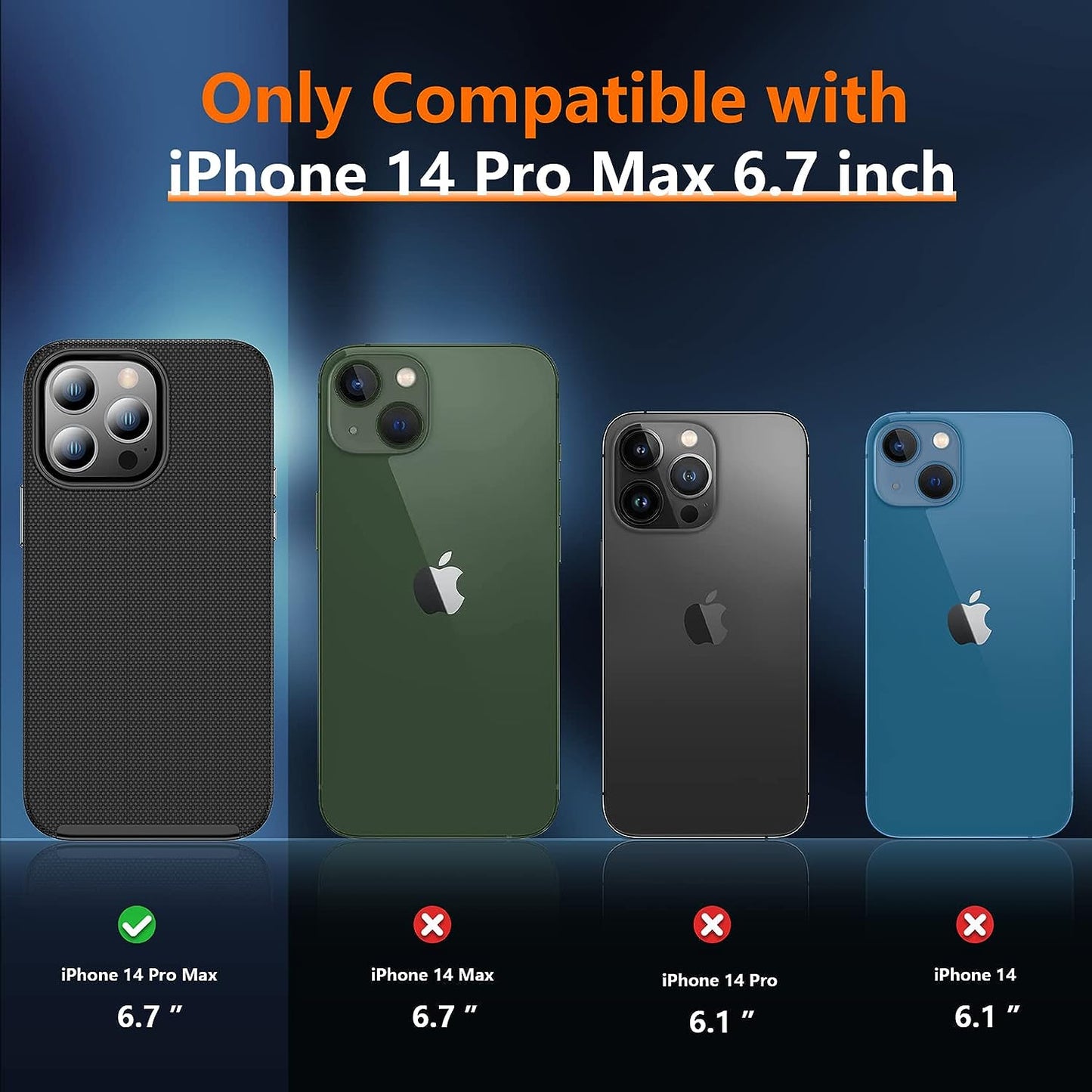 ALOFOX for Iphone 14 Pro Max Case [Military Grade Drop-Proof] [Tempered Glass Screen Protector + Camera Lens Protector] Dual Layer Heavy Duty Shockproof Case-Matte Black  ALOFOX   