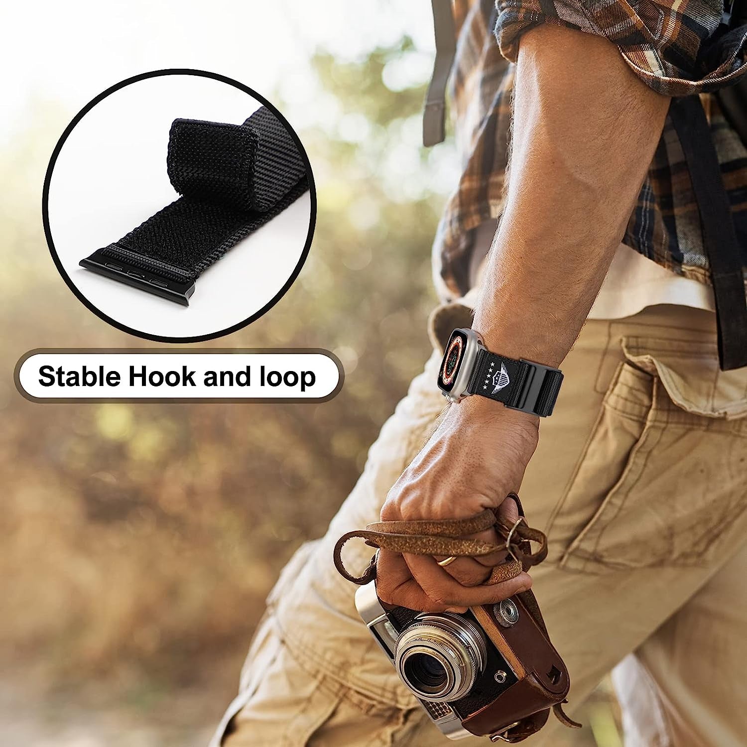 Rugged Nylon Band Compatible with Apple Watch Ultra Band 49Mm 45Mm 44Mm 42Mm,Soft Sport Loop Adjustable Wristbands Replacement Strap for Apple Watch Band Iwatch Ultra Series 8/7/SE/6/5/4/3/2/1  Hehighti   