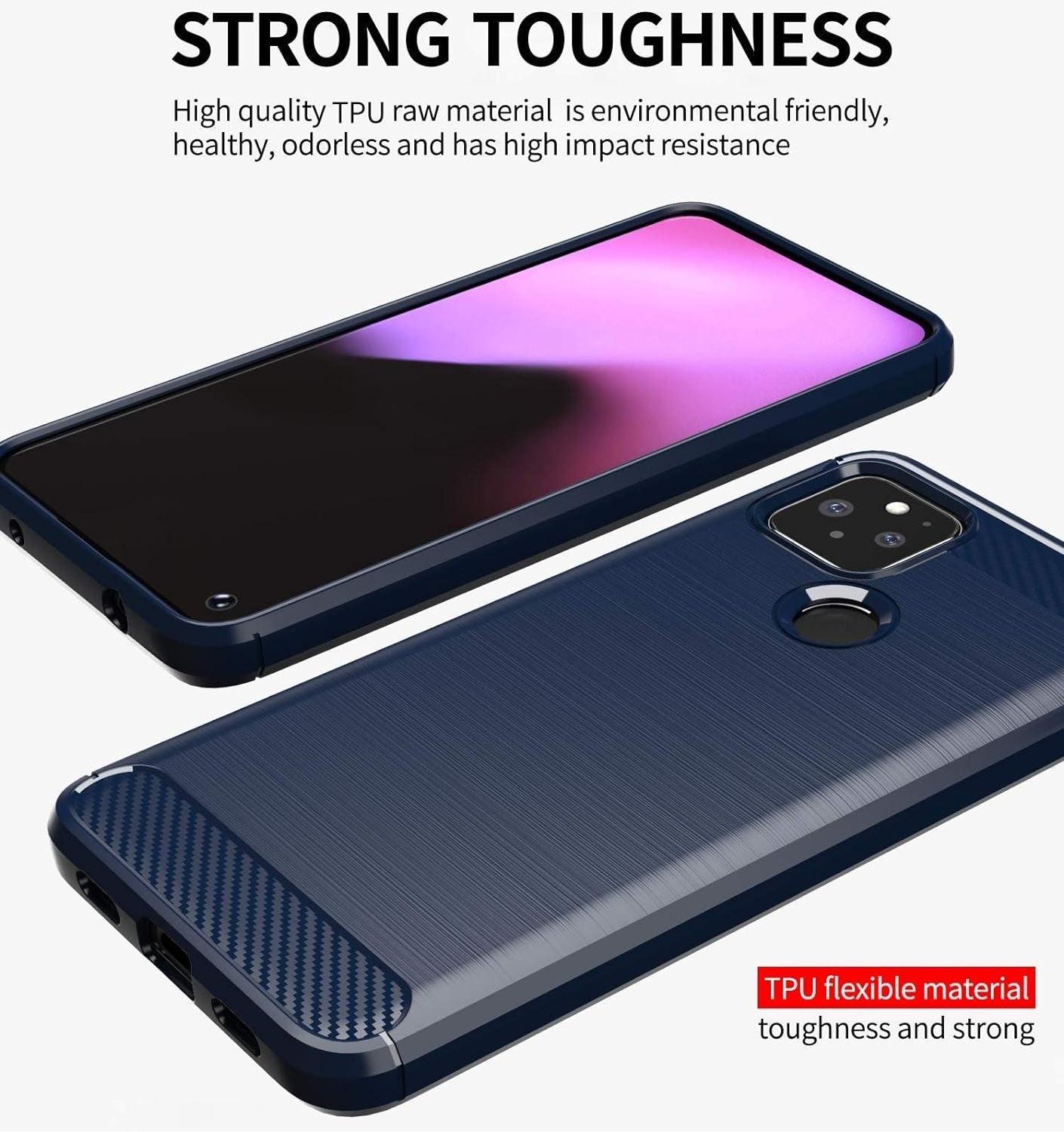 Vultic [Carbon Fiber Case for Google Pixel 4A (5G)(6.2"), Durable [Shock Absorption] Slim TPU Matte Lightweight Bumper Cover (Grey)  Vultic   
