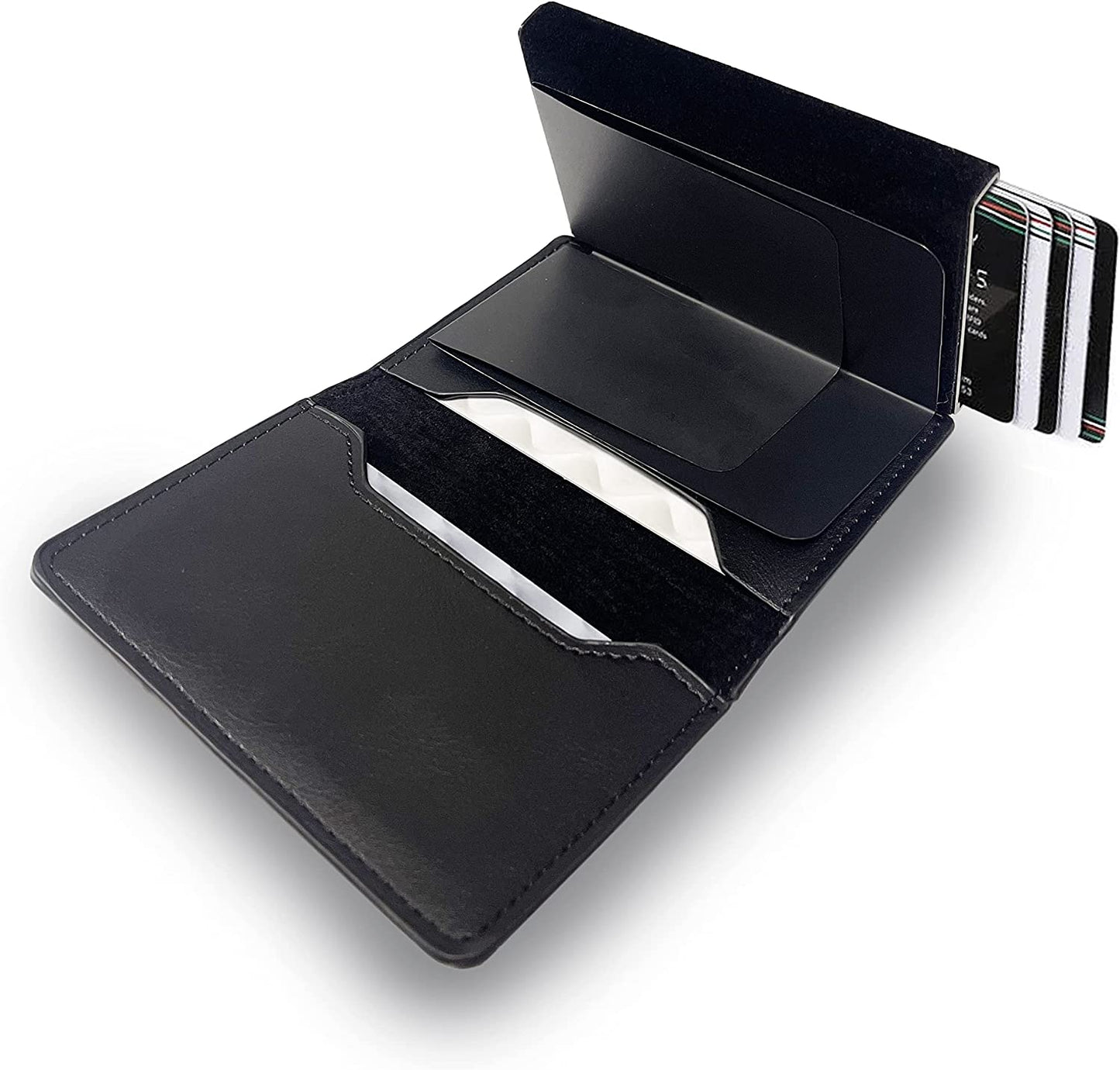 Leather Airtag Wallet RFID Blocking (Trifold, Bifold, and Money Clip Wallets, Black Genuine Leather)  Guangzhou Dolly Import & Export Co., Ltd.   